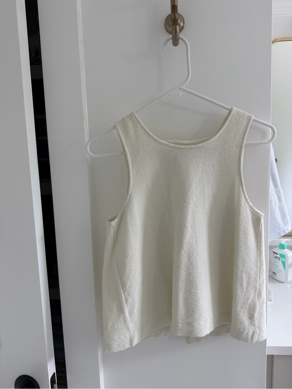Madewell Cream Rib-Knit Tank Top - Picture 1 of 3